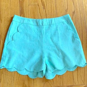 Mint Green lover riche scalloped shorts